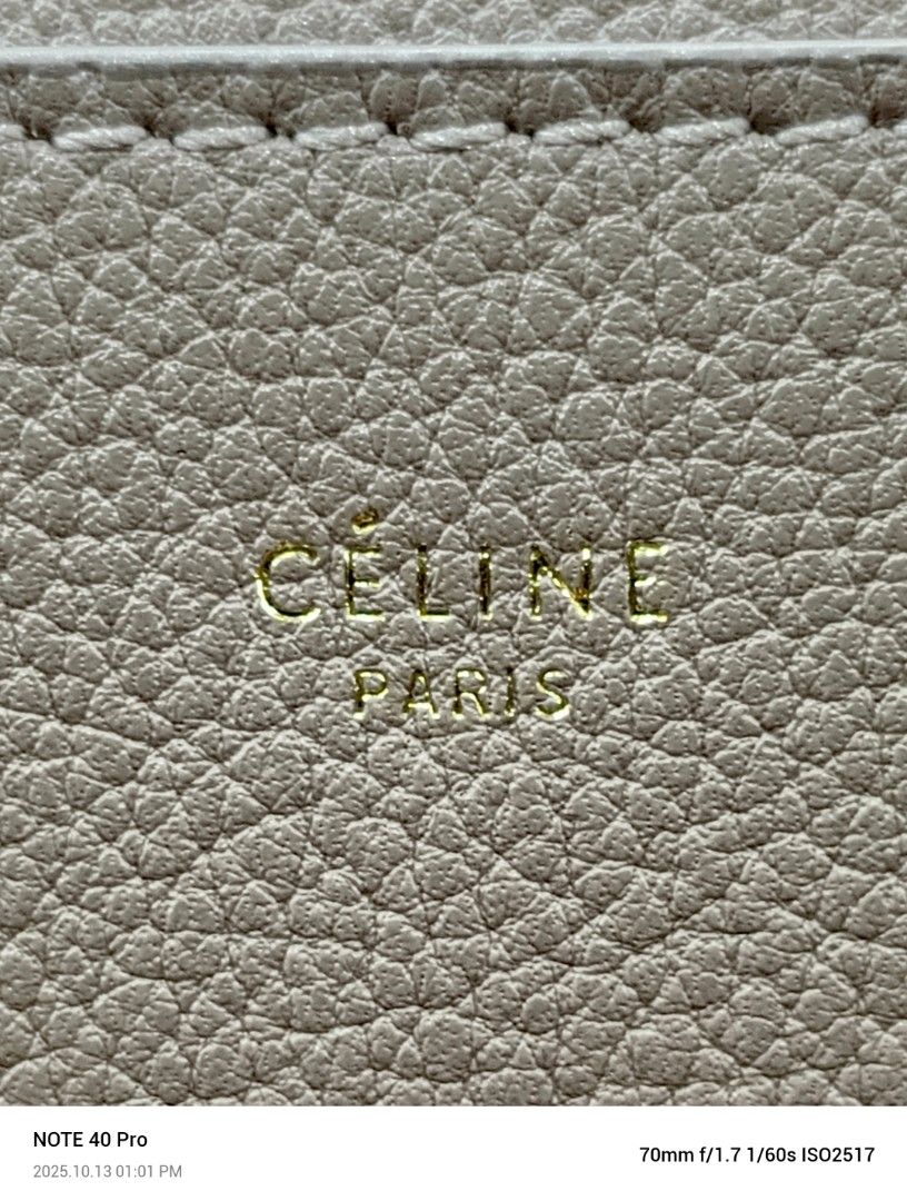 Celine Hobo Bag (Category: Luxury Bags & Wallets) located in Manila. Submitted by jeffies4ti96921 (Listing ID 1398497664, Image 2). Description: - Authentic Celine hobo bag - Neutral color - Shoulder strap - Zipper closure with Celine branding - Made in Italy - Leather exterior - Fabric strap.