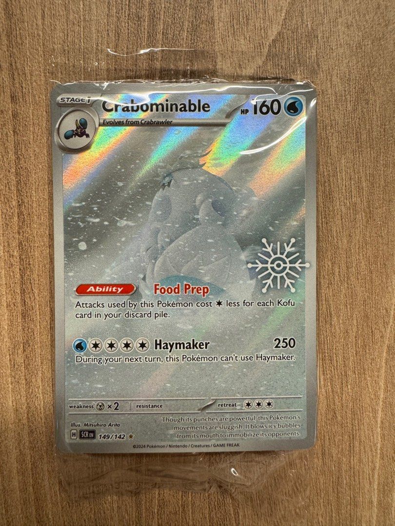 Crabominable IR Journey Together Promo Snowflake Stamp Illustration Rare Pokemon  Card, Hobbies & Toys, Toys & Games on Carousell