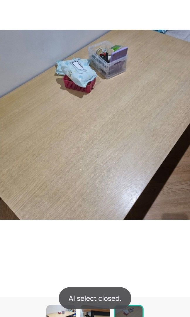 Dining Table (Category: Tables & Sets) located in Singapore. Submitted by zeefie (Listing ID 1398394302, Image 3). Description: 1.4 x 0.8m dining table not for fussy buyers there's some stain and scratches. bought from comfort furniture at $400 collect asap.