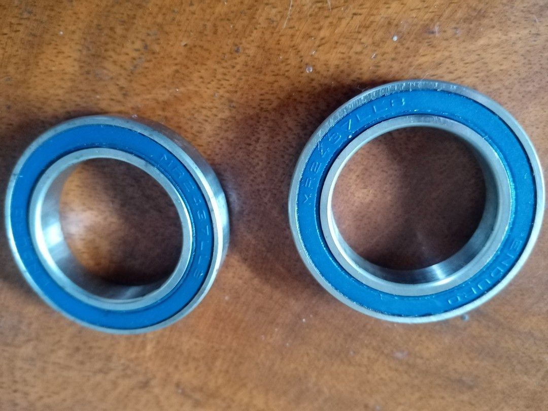 Enduro Bearings for Bottom Bracket (Category: Bicycles) located in San Fernando. Submitted by nerosales (Listing ID 1398461740, Image 1). Description: A pair of Enduro Bearing MR2437LLB For bottom bracket compatible with 24mm spindle Used, good condition 350 pesos only for the PAIR SM City Pampanga Shipping :J&T Payment : Gcash NO COD / NO COP.