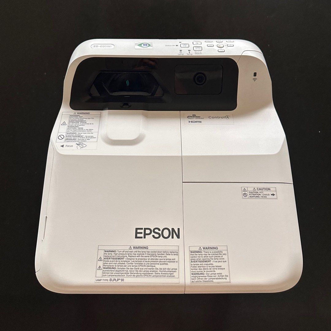 Epson EB-695Wi Interactive Short Throw Projector (Category: Projectors) located in Makati City. Submitted by mint___condition (Listing ID 1398388445, Image 1). Description: • Epson EB-695Wi interactive short throw projector • 3,500 lumens • Great color accuracy • Multiple ports: HDMI, USB, LAN • Includes remote control and 2 (heavily used) easy interactive pens. • Comes with power cables, mounting hardware and other accessories • Interactive proj
