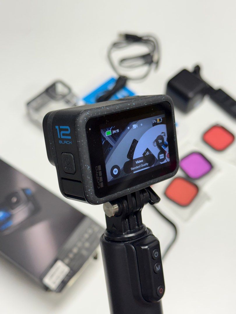 GoPro HERO12 Black Action Camera (Category: Cameras) located in Quezon City. Submitted by edrick02 (Listing ID 1398432791, Image 3). Description: ▶️ GoPro only (complete set with box): ₱ 18,000 ▶️ Accessories Only (see last photo for list of items): ₱4000 ▶️ Bundle: ₱21,000 RFS: decluttering, used once only Slightly Negotiable for sure buyer Meetup: BGC area, Mon-Wed only Delivery: shipping from BGC ℅ buyer Payment Method: GCash or BPI Lowballers