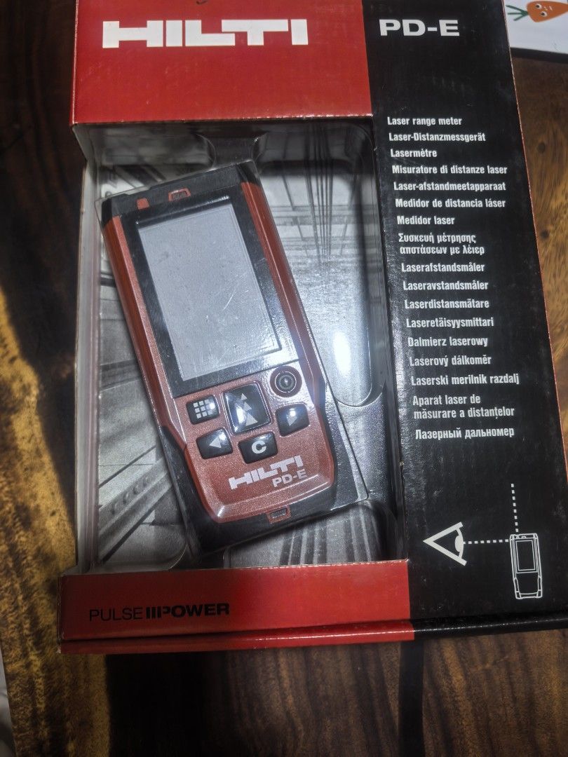 Hilti PD-E Laser Range Meter - Brand New (Category: Other Gadgets) located in Singapore. Submitted by blabla07 (Listing ID 1398368576, Image 2). Description: Spare item. Do take note that this was manufactured Y2020,and was purchased overseas. No warranty and callibration, if required, at your own cost. Brand new Hilti PD-E laser range meter. Comes with original box, carrying case, and documentation. .