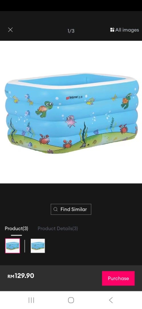 Inflatable Rectangular Swimming Pool (Category: Infant Playtime) located in Shah Alam. Submitted by vellydpreloved (Listing ID 1398470247, Image 1). Description: - Inflatable rectangular swimming pool for kids. - Features a fun underwater design with sea creatures. - Designed with three layers for enhanced stability and safety. - Perfect for backyard fun and cooling off on hot days. - Easy to inflate and deflate for storage. FOC pump and neck flo
