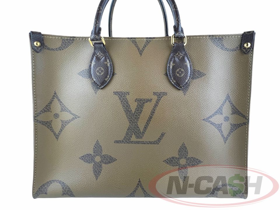Louis Vuitton Onthego Riverso Monogram Canvas Bag (Category: Luxury Bags & Wallets) located in Makati City. Submitted by luxury_by_ncash_2 (Listing ID 1398394451, Image 2). Description: N-Cash Pawnshop "Instant Cash for Bags, Watches, Cars, and Electronics" https://www.ncash-pawnshop-philippines.com/ Louis Vuitton Onthego Riverso Monogram Canvas Bag PRE-OWNED Brand: LOUIS VUITTON Material: Giant Monogram Leather with Cowhide Leather Trim Microfib