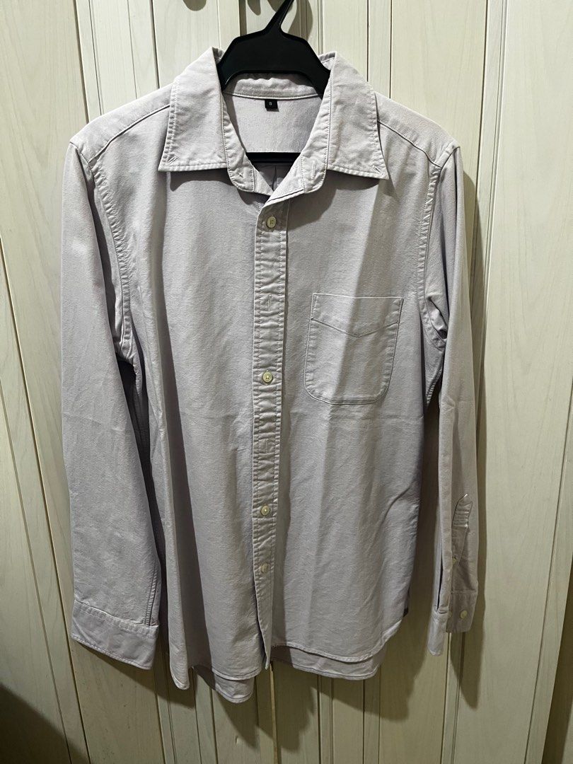 Muji Pastel Purple Button Down Shirt (Category: Tshirts & Polo Shirts ) located in Quezon City. Submitted by ndpoppi (Listing ID 1398466676, Image 1). Description: has minor stains see: photos dimensions: l 27 x w 19 arm sleeve length 24.