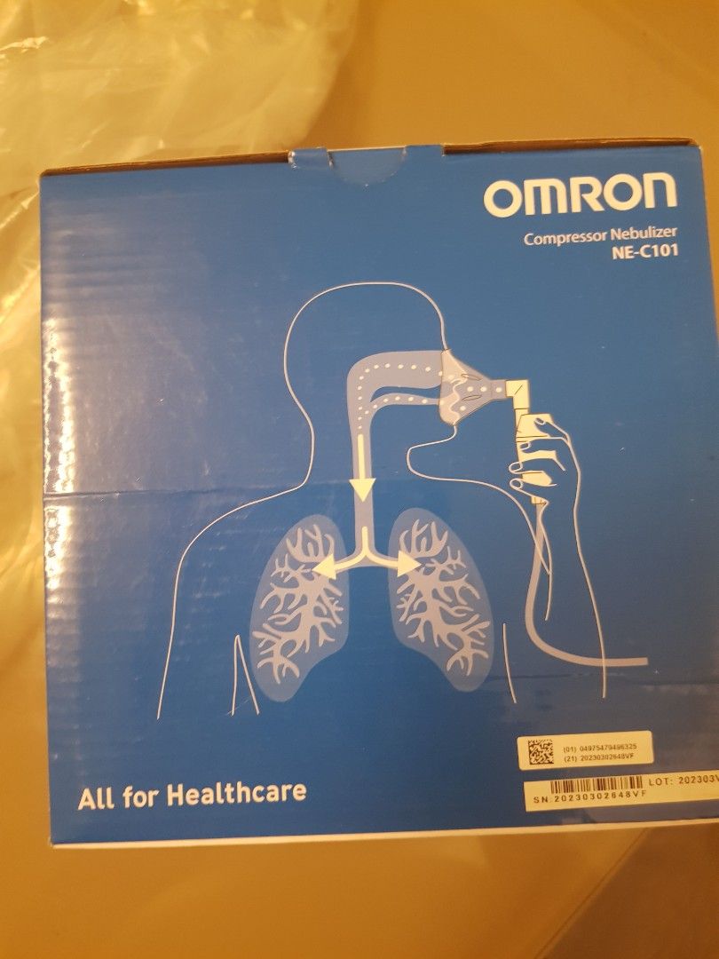 Nebulizer with compressor (Category: Medical Supplies & Tools) located in San Mateo. Submitted by wellhomes (Listing ID 1398463298, Image 2). Description: bnew sealed nebulizer OMRON with compressor rfs. no need po I have rechargeable nebulizer. bnew never used.