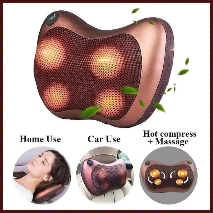 Neck and Back Massage Pillow (Category: Massage Devices) located in Manila. Submitted by lyfrancois14 (Listing ID 1398522018, Image 1). Description: - Neck and back massage - Positive and negative kneading - Deep U-curve massage - One-key start - Use at home or in the car - Silent massage experience - Multi-position massage.