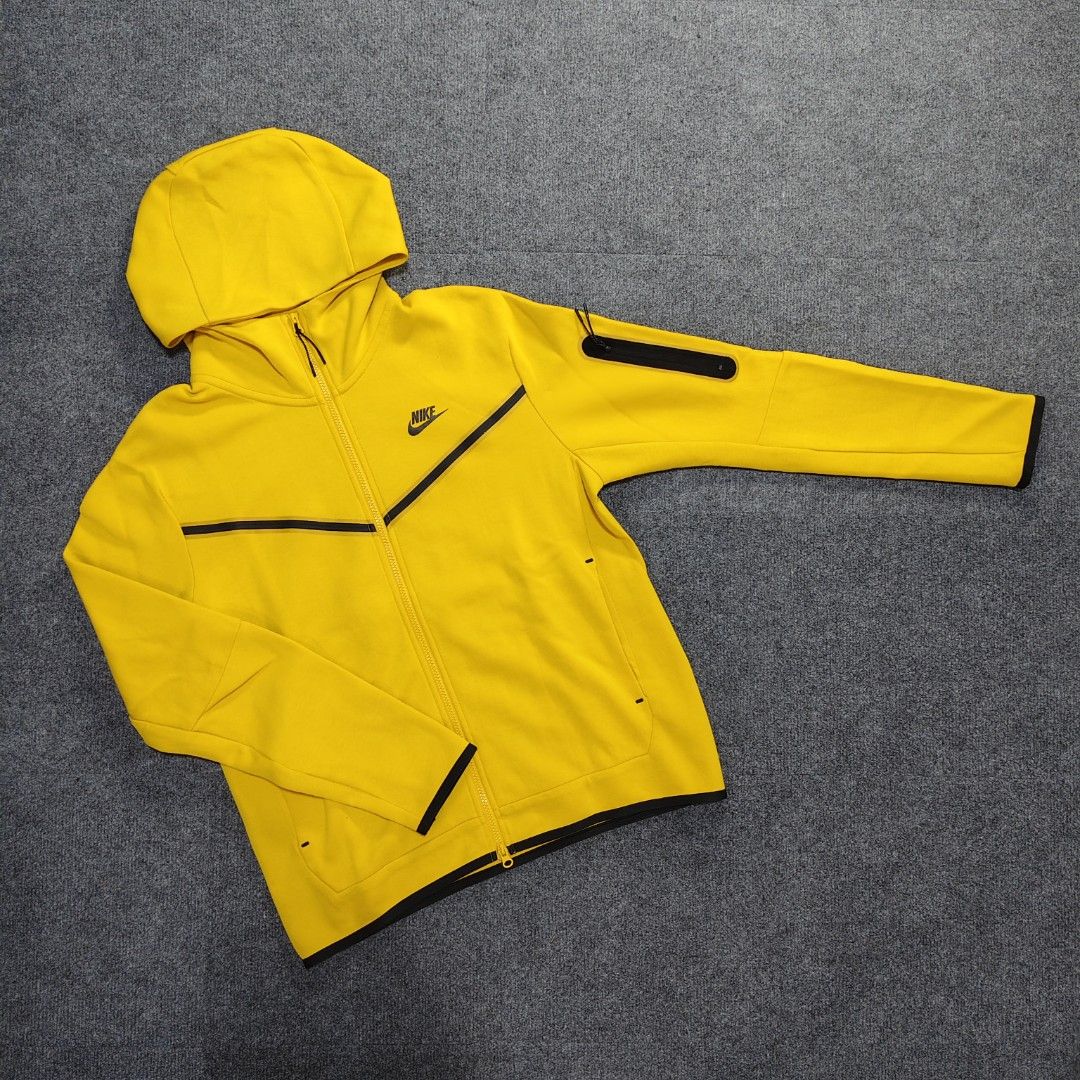 Nike Techfleece TF Yellow Tracksuit Set (Category: Sets & Coordinates) located in Mandaluyong City. Submitted by raindrops.ph (Listing ID 1398504735, Image 2). Description: Nike Techfleece TF New Gen Yellow Tracksuit Set New Gen L on tag (Hoodie & Pants) 26L x 22W (Hoodie) CU4489-743 41L x 32-36W (Pants) CU4495-743 Almost brand new condition Issue: Super small scratch on pants DISCLAIMER: Please note that @raindrops.ph is not affiliated with or e
