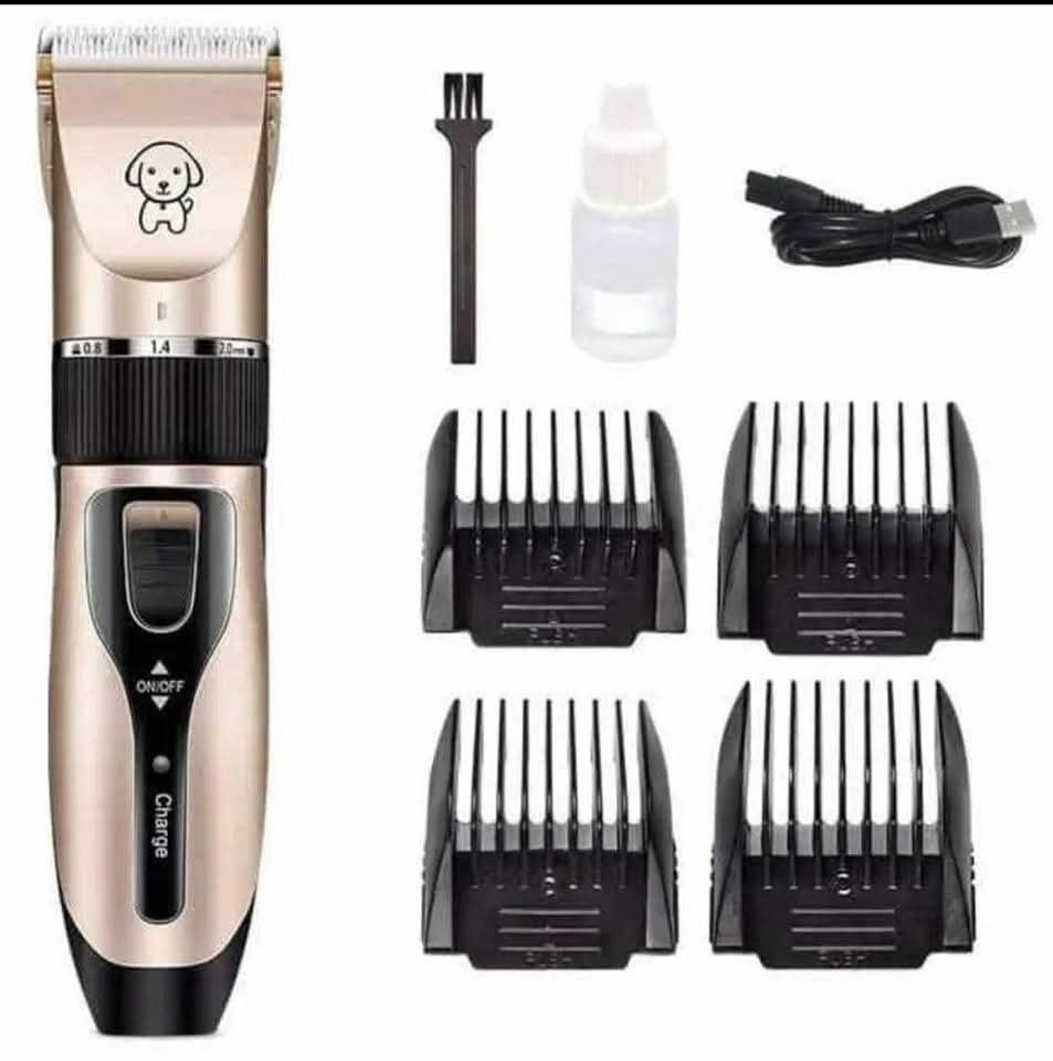 Pet Grooming Hair Clipper Kit (Category: Health & Grooming) located in Manila. Submitted by lyfrancois14 (Listing ID 1398521742, Image 1). Description: - Complete pet grooming kit - Includes hair clipper, comb attachments, cleaning brush, and oil - USB charging cable included - Clipper features adjustable blade - Easy on/off switch.