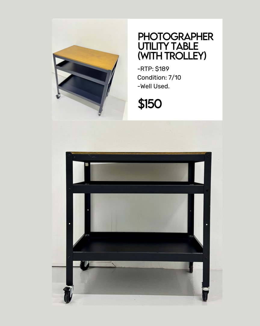 Bror Table IKEA BROR trolley table desk, pine plywood, 85x55cm, Furniture & Home ...