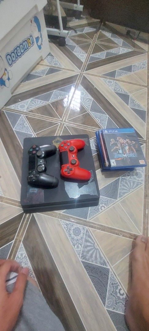 PlayStation 4 slim, Rush! Still negotiable (Category: PlayStation) located in Quezon City. Submitted by albertvaleriano.ge (Listing ID 1398455920, Image 2). Description: - PlayStation 4 console slim, not jailbreak orig, included - Two controllers: one red, one black - Includes game discs: Spider-Man, Marvel's Avengers, Etc.. - Good Condition 100% Complete Accessories Perfect for gaming! for fast transaction: 0992 212 2560.