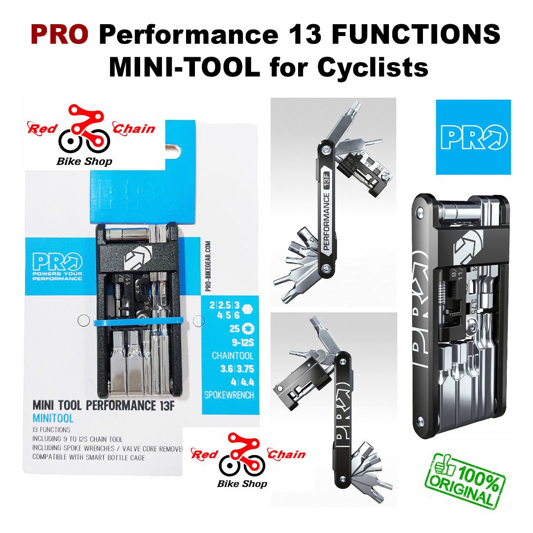 PRO Performance 13 Function Mini Tool for Cyclists (Original) (Category: Bicycles) located in Malay. Submitted by redchain (Listing ID 1398379625, Image 1). Description: 🔥 PRO Performance 13 Function Mini Tool for Cyclists SRP 1,770 🎯 ON SALE PHP 1,345 only! Developed to most mid-ride repairs the PRO Performance 13 Function Mini Tool is compact, lightweight and features a chain tool. ✅ Performance Series 13 Function Mini Tool ✅ Super Compact De