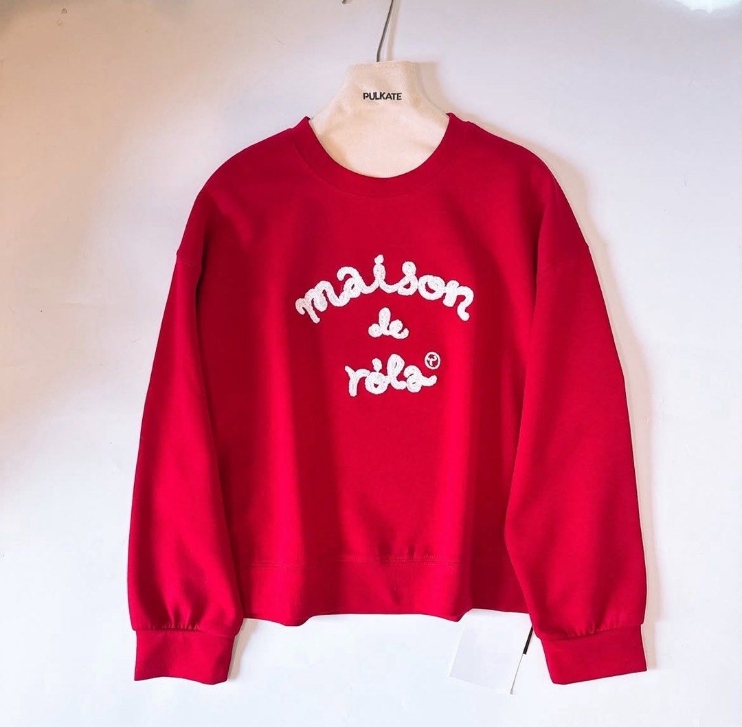 Pulkate Red Maison de Rola Sweater (Category: Coats, Jackets and Outerwear) located in Batangas. Submitted by kayesells_ (Listing ID 1398391083, Image 1). Description: brand new with tags from bkk pasabuy loc: dasmarinas, cavite mod: jnt or lalamove mop: bpi or gcash.