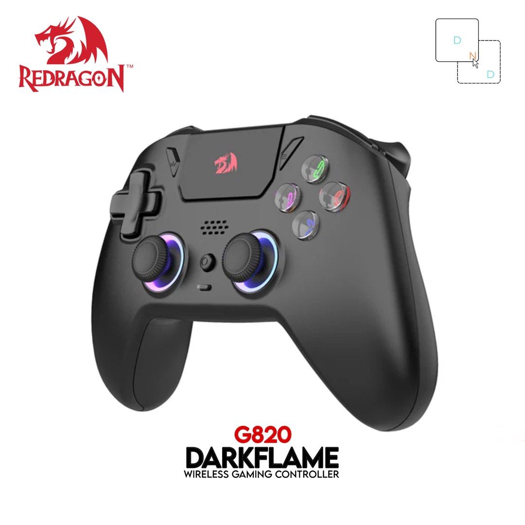 Redragon DARKFLAME Wireless Gamepad BT/USB-C Gaming Controller for PC PS4 Switch iOS Android (G820) - Black (Category: Controllers) located in Quezon City. Submitted by dragndropretail (Listing ID 1398416413, Image 3). Description: BRAND NEW & ORIGINAL WITH 1 YEAR SERVICE WARRANTY ══════ ⋆★⋆ ══════ HIGHLIGHTS: 6 -Axis Motion Sensor / 3DACC Sensor Joystick and trigger buttons adjustable Dual Vibration TURBO Mode Hall 3D Joystick M1/M2 Programmable