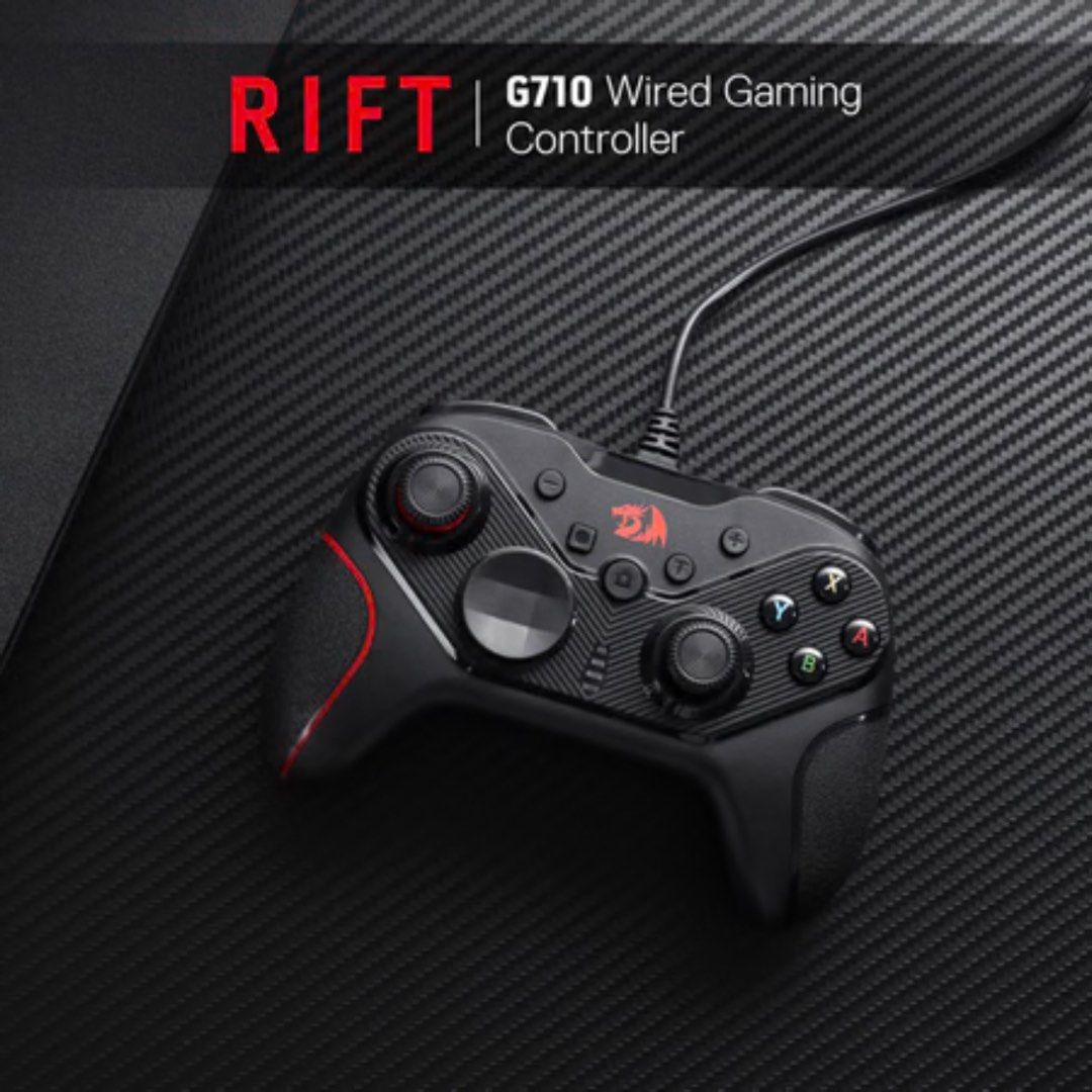 Redragon RIFT Wired Gamepad Gaming Controller for PC Switch PS3 (G710) (Category: Controllers) located in Quezon City. Submitted by dragndropretail (Listing ID 1398417867, Image 2). Description: BRAND NEW & ORIGINAL WITH 1 YEAR SERVICE WARRANTY ══════ ⋆★⋆ ══════ HIGHLIGHTS: 6 axis gyroscope gets enhanced game experience Joystick and trigger buttons adjustable Dual Motors TURBO button 4 Macro Buttons High-Sensitivity Joystick and buttons quick res
