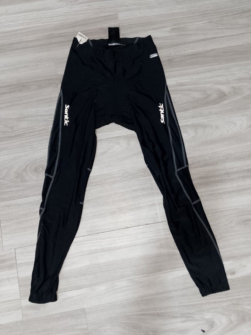 Santic Cycling Pants with Padding (Category: Activewear) located in Manila. Submitted by truecrystal-1407 (Listing ID 1398360808, Image 1). Description: - Black Santic cycling pants - Padded for comfort - Reflective strips on lower legs - Ankle zippers for easy on/off - Waist (flat): Approximately 12 inches stretchable 24-30" waistline .
