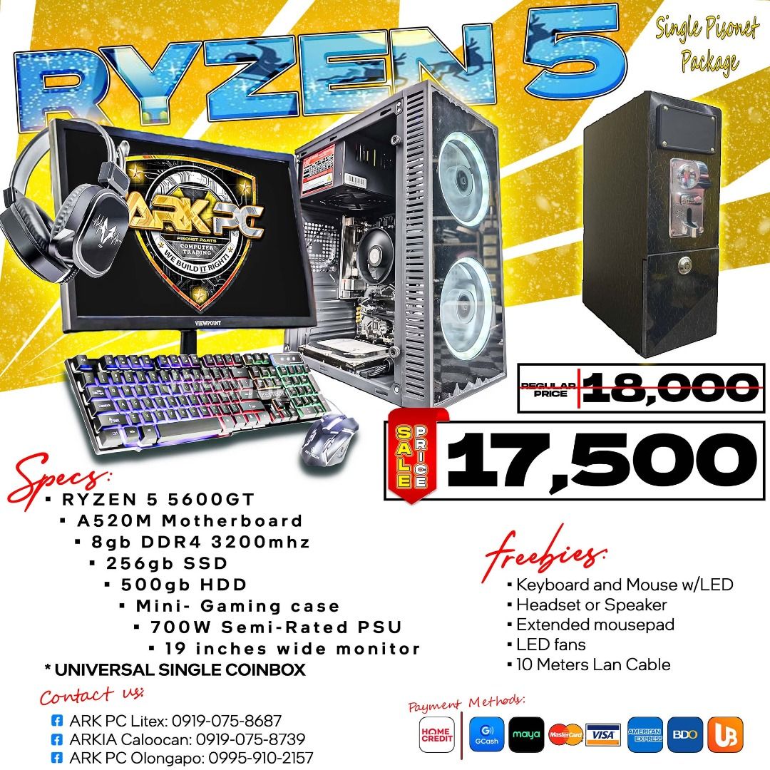 SINGLE PISONET Package (Category: Desktops) located in Quezon City. Submitted by corrinejil63041 (Listing ID 1398420594, Image 2). Description: 🌟🎄 TURN HOLIDAYS INTO HUSTLE! Grab our Single Pisonet Package at a Christmas Discount! ✔️ Ready-to-use ✔️ Budget-friendly ✔️ Great for first-time owners 🎁 First come, first served! 📲 Message us now! 📍 Store Locations: ✅ ARK PC Litex - 14 Litex Road, Commonwealth, QC (beside LBC Litex & Andok’s) ✅ ARK