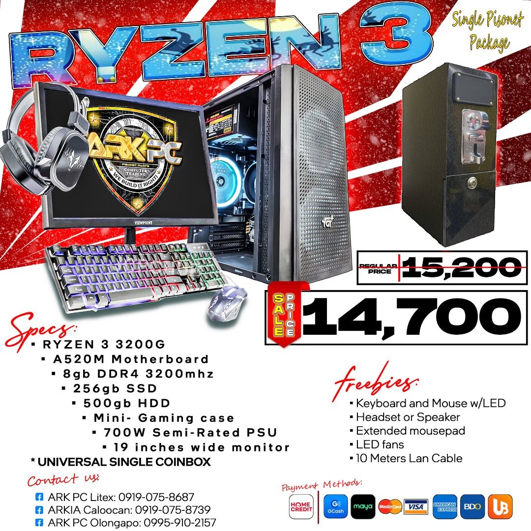 SINGLE PISONET Package (Category: Desktops) located in Quezon City. Submitted by corrinejil63041 (Listing ID 1398420594, Image 1). Description: 🌟🎄 TURN HOLIDAYS INTO HUSTLE! Grab our Single Pisonet Package at a Christmas Discount! ✔️ Ready-to-use ✔️ Budget-friendly ✔️ Great for first-time owners 🎁 First come, first served! 📲 Message us now! 📍 Store Locations: ✅ ARK PC Litex - 14 Litex Road, Commonwealth, QC (beside LBC Litex & Andok’s) ✅ ARK