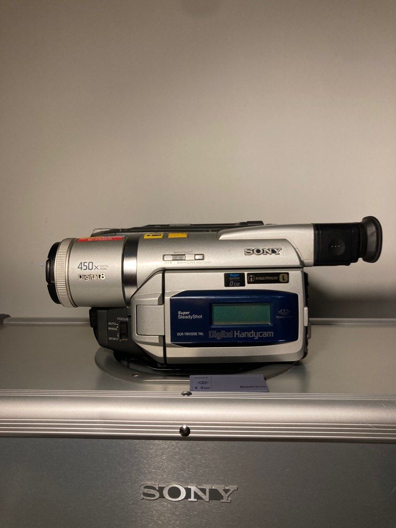 Sony DCR-TRV520E PAL Digital Handycam (Category: Video Cameras) located in Muntinlupa City. Submitted by cobraonetwelve (Listing ID 1398493150, Image 2). Description: Sony TRV-520E Digital8 PAL Fully Functioning Handycam Classic Digital8 Camcorder Capable of Hi8 & Video8 Playback✅ Condition 7/10 (Minor Scratches)‼️ INCLUSIONS: Panasonic Camera Bag✅ Orig Sony NP-F550✅ 4mb Memory Stick✅ RCA to 3.5mm Cable✅ 37mm Lens Protector✅ FUNCTIONALITY: All fu