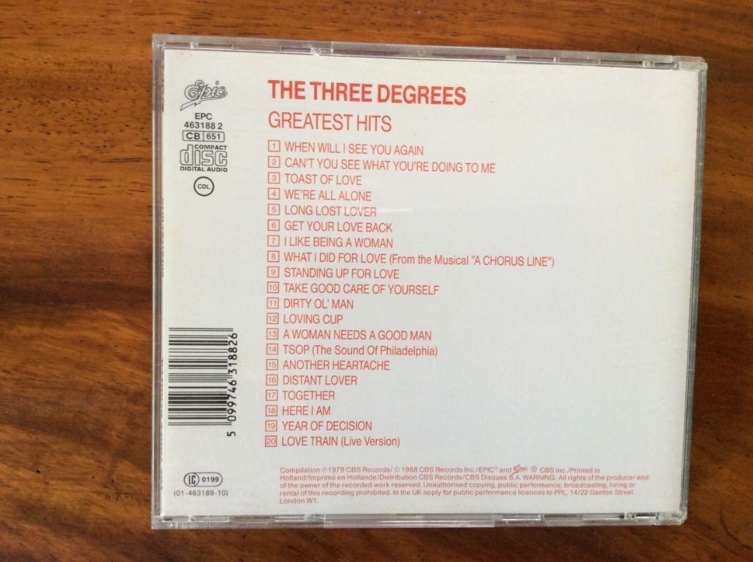 The Three Degrees Greatest Hits - CD (Category: CDs & DVDs) located in Silang. Submitted by lorenzo0000 (Listing ID 1398362696, Image 2). Description: The Three Degrees 0 Greatest Hits - CD In Excellent Condition.