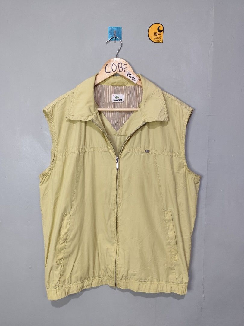 Vintage Lacoste Sleeveless Vest Jacket (Category: Vests) located in Argao. Submitted by cobeevans (Listing ID 1398465644, Image 2). Description: Vintage Lacoste Size on tag: 100 Dimes: 23x26 / L-XL Fit Very Good Condition Cr: 9.5/10 Issue: minimal dirt(unnoticeable) Price: 750💸💸💸.