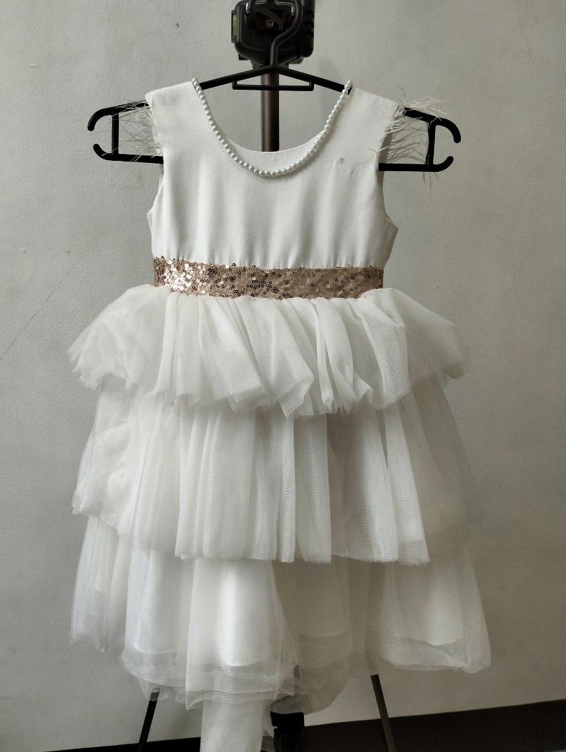 White Dress (Category: Babies & Kids Fashion) located in Angono. Submitted by trustistrust (Listing ID 1398474148, Image 2). Description: Declutter Dress fit for 2-3 years old. MOD: J&T,Lalamove and LBC MOP: Gcash or LBC COP No COD.