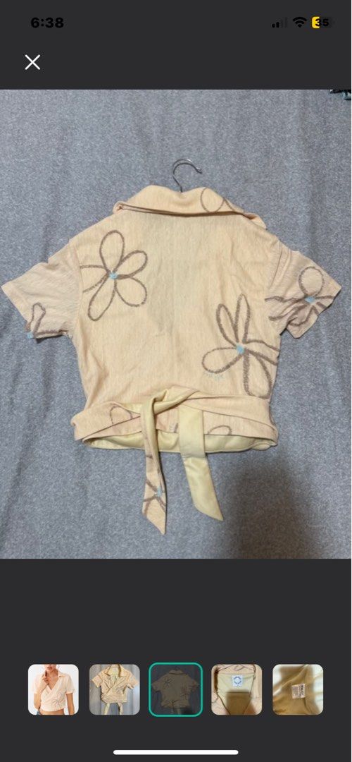 With Jean Yellow Floral Wrap Top (Category: Blouses) located in San Juan City. Submitted by ssdeclutters (Listing ID 1398449229, Image 3). Description: RFS: style doesn’t suit me :( Delivery c/o buyer .