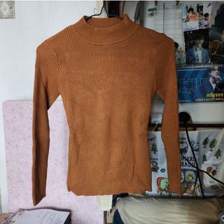 啡色冷衫 啡色線衫 文表系 簡單上衣 秋季64179599881089110