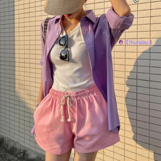 【六色】 Polo Ralph Lauren 小標馬球logo刺繡 女款休閒鬆緊短褲五分褲 shorts Pants64180454038403110