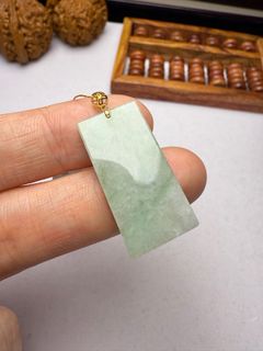 Burma A-Grade Jadeite, Nuo Hua Variety, Light Green, 18K Gold Clasp, Pendant of Peace - 💈 Wholesale at Hong Kong Store, Guaranteed Authentic A-Grade64173710281474110