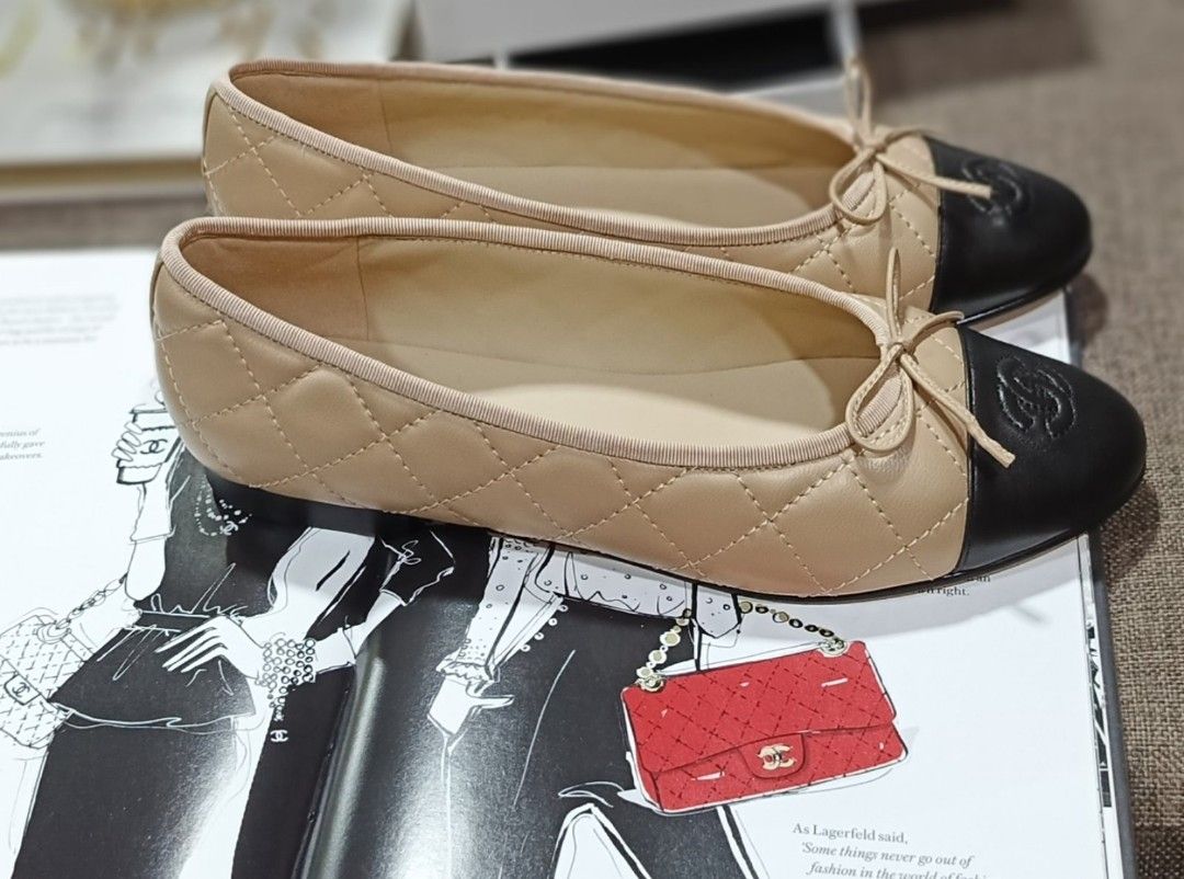 Authentic Chanel Quilted Ballet Flats With, Dustbag, Authenticity Document and Box (Category: Flats & Sandals) located in La Trinidad. Submitted by designerluxeshop (Listing ID 1398636941, Image 2). Description: pre-owned Chanel quilted ballet flats with authenticity document, dustbag and box size 40C, 💯% original, in good condition, shipping is free, message me if interested, delivery is by schedule discount is offered for cash buyer layaway is