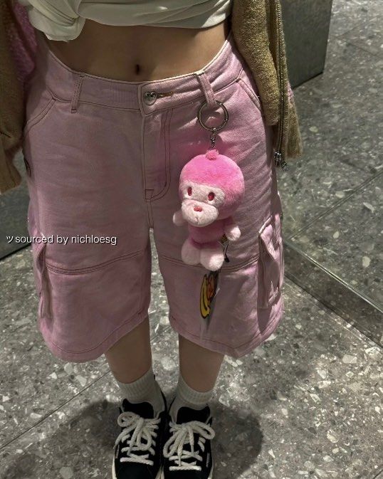 BAPE BABY MILO PLUSH DOLL KEYCHAIN (PINK), Hobbies & Toys