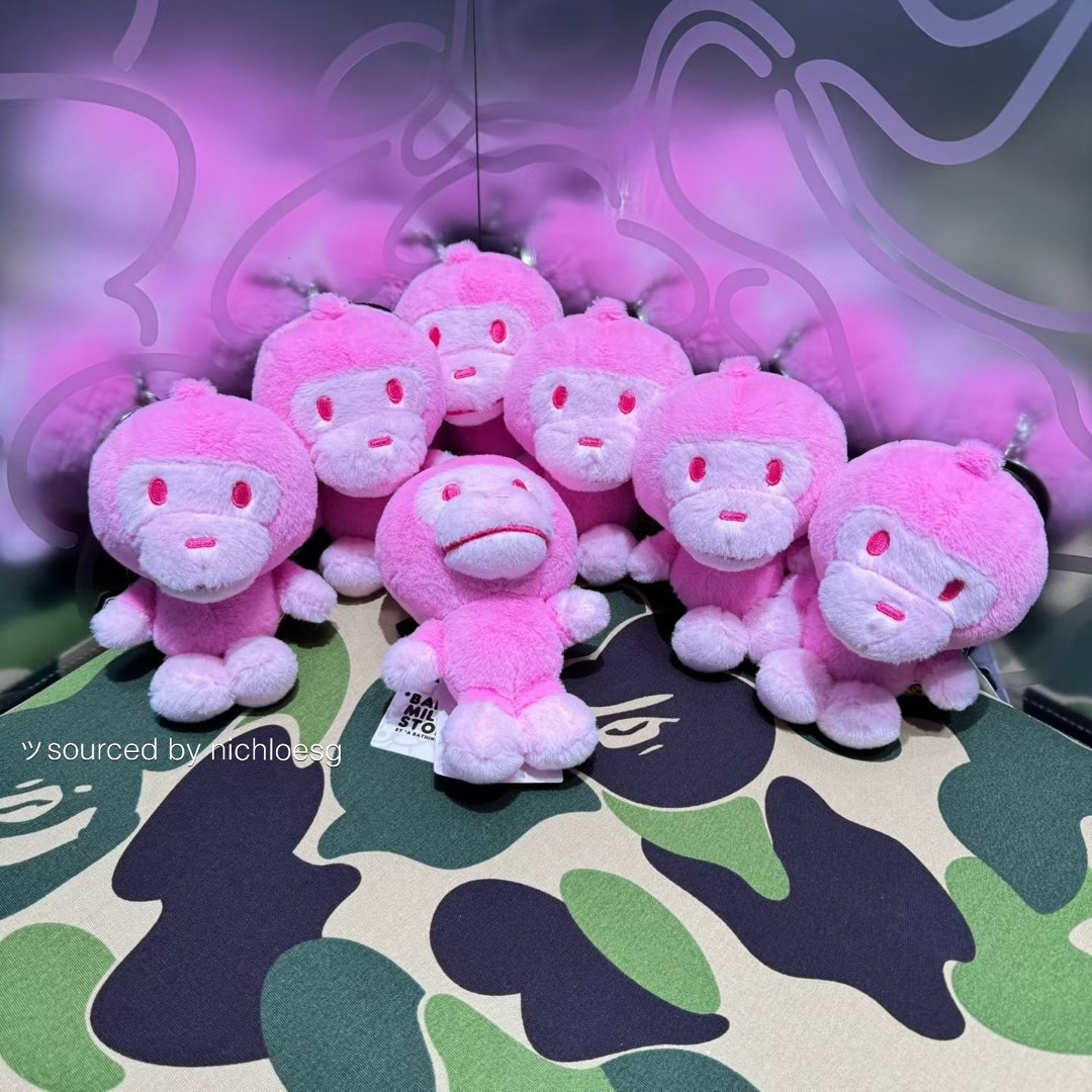 小物 BAPE Baby Milo Plush Doll Keychain pink Ape BAPE BABY MILO PLUSH DOLL KEYCHAIN PINK Plush Keychain