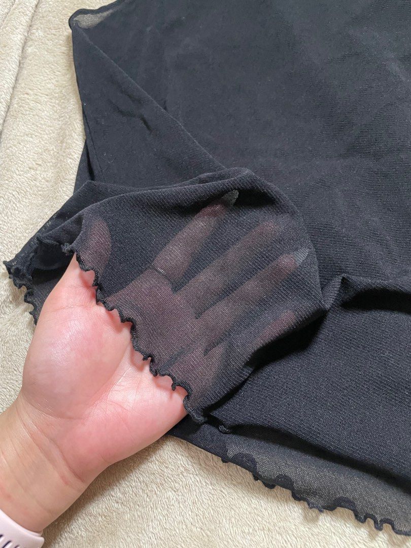 Black Mesh Tank Top (Category: Sleeveless) located in Rizal. Submitted by declutterwsky (Listing ID 1398594612, Image 2). Description: can fit small to medium rfs: not my style na .