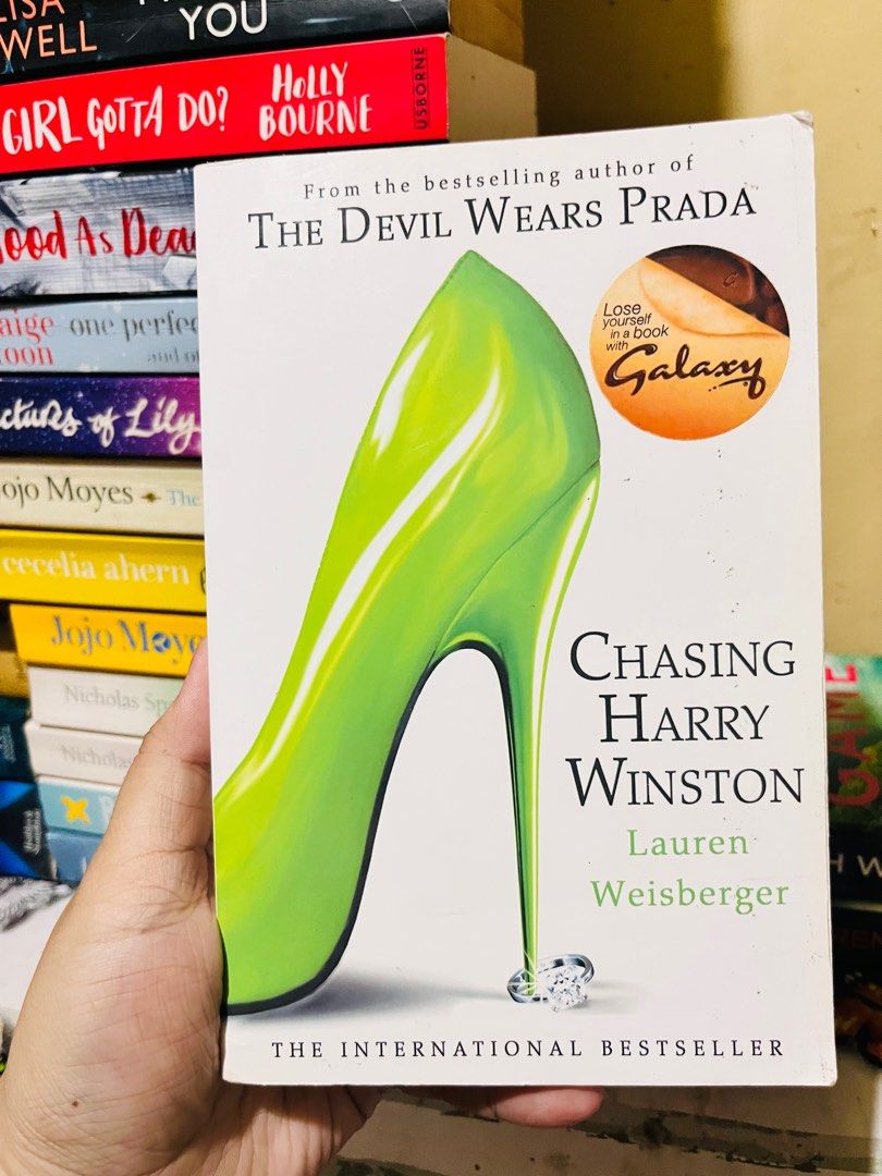 Chasing Harry Winston by Lauren Weisberger (Category: Storybooks) located in Manila. Submitted by hazebooksdeclutter (Listing ID 1398625242, Image 1). Description: - "Chasing Harry Winston" by Lauren Weisberger - From the author of "The Devil Wears Prada" - English language edition - Cover art: Green high heel and diamond ring.