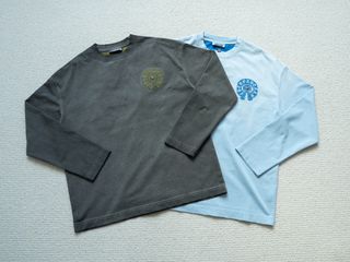 🌟Quality Assurance🌟 Chrome Hearts 25F/w Distressed Patch Horsehoe Logo Crew Neck Long Sleeve T-Shirt64180858347522110