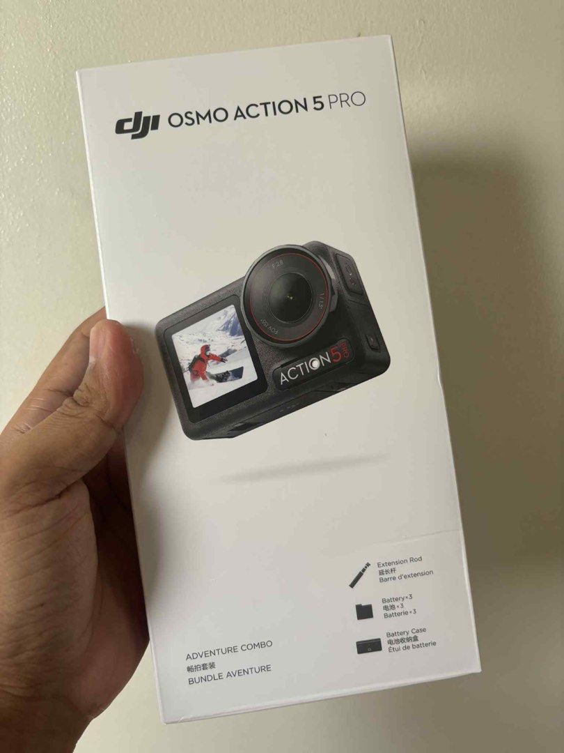 DJI Osmo Action 5 Pro Adventure Combo (Category: Cameras) located in Valenzuela. Submitted by jffrymnd (Listing ID 1398642301, Image 2). Description: ***SELLING BELOW SRP*** ❌Mall SRP: P27,990 ✅My Price: P23,990 DJI ACTION 5 PRO Adventure Combo (3 batteries) FEATURES: ☑️Revolutionary Imaging Performance with an All-New 1/1.3” Sensor ☑️Center and Track Subjects with enhanced precision ☑️Dual HDR-OLED touchscreens ☑️Capture More with 4hrs extended 