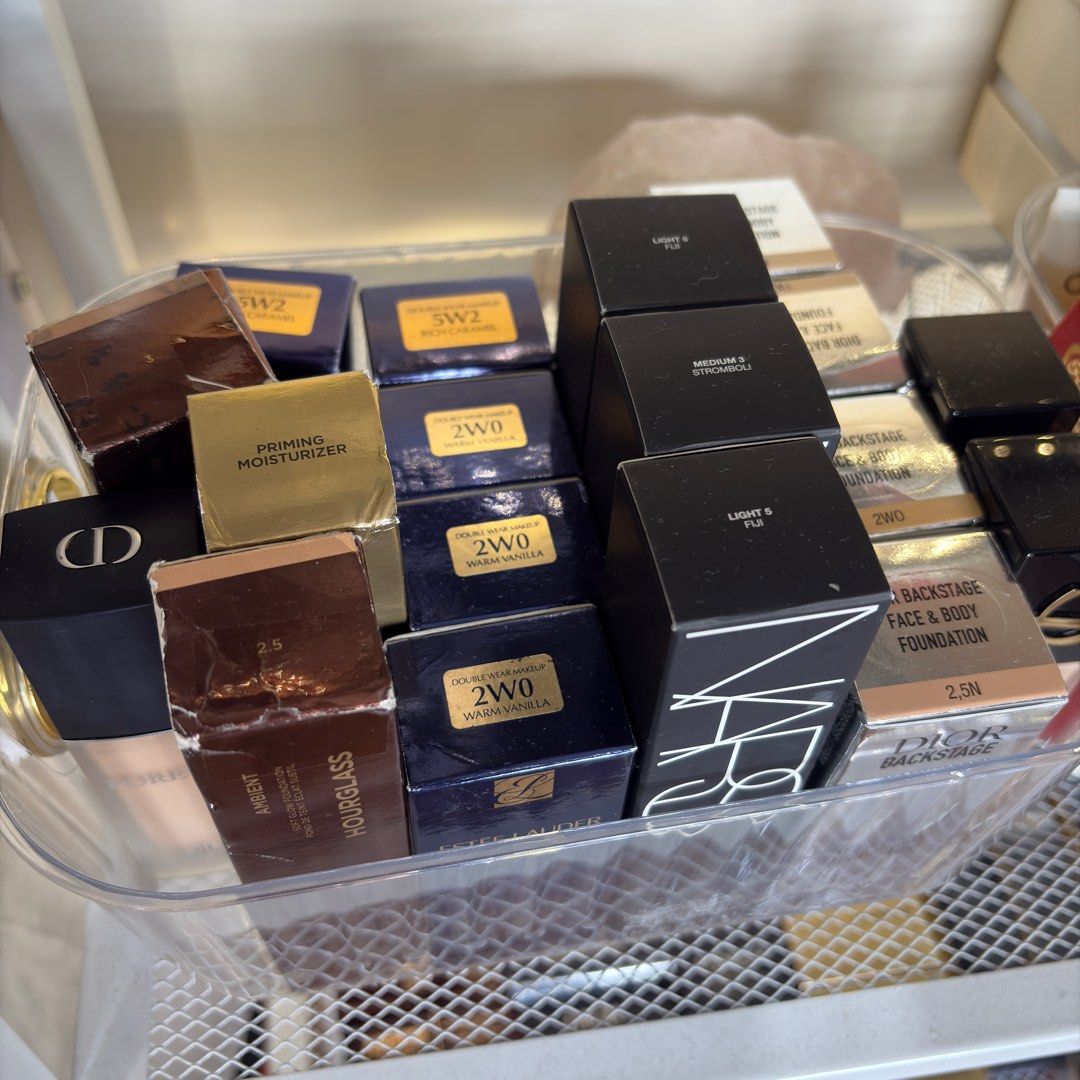 Foundation, Concealer, Lipstick, and More (Category: Makeup) located in Taytay. Submitted by jaeannelim (Listing ID 1398700030, Image 1). Description: - Makeup products from brands like NARS, Dior, Estee Lauder, MAC, Bobbi Brown, and Tom Ford. - Includes foundations, concealers, lipsticks, eyeshadow palettes, primers, and face palettes. - Wide range of shades and colors. - Some items are new, while others have been used..