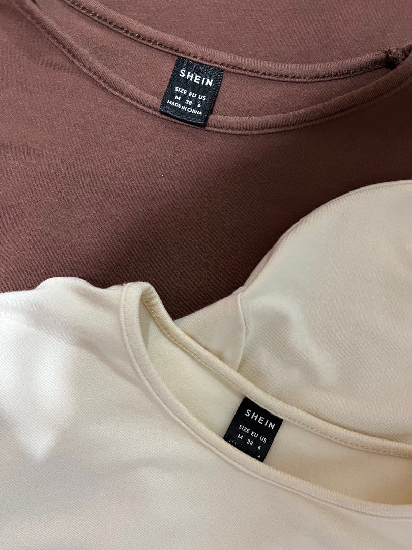 92% Cotton Neutral Basics Baby Tees (Category: Shirts) located in San Pablo. Submitted by prel0vedbyi4__ (Listing ID 1398653767, Image 3). Description: AVAIL: 2 beige & brown baby tees in L but fits best on S-M body frames. these r thick n comfy!! u can never go wrong w basics rfs: decluttering preloved.