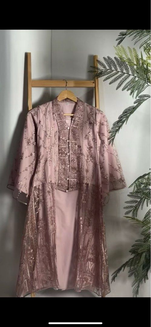 slim fit dress slacks Rose Gold Kimono / Abaya main image 1