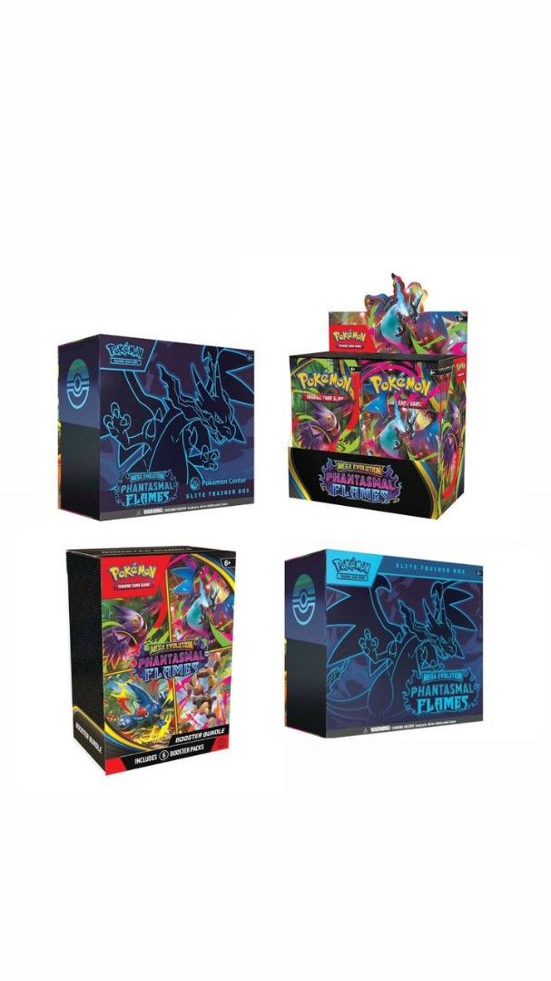 phantasmal flames pokemon center booster box TCG: Mega Evolution Sleeved Pack and collectible treasures waiting to be discovered Pokemon TCG Phantasmal Flames Booster