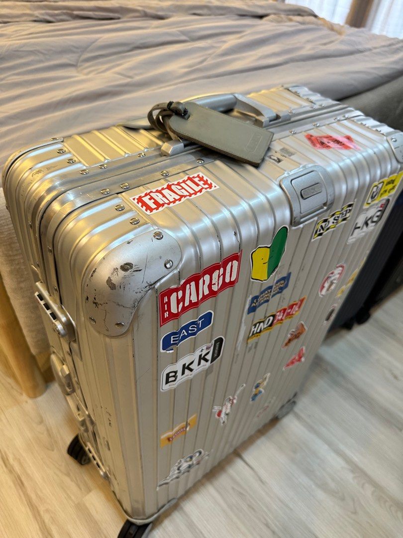 Rimowa Suitcase (Category: Luxury Bags & Wallets) located in Mandaue City. Submitted by jimboy1966 (Listing ID 1398617742, Image 3). Description: 1. Topaz Original Large pre lvmh - 65k newly replaced wheels original from Rimowa Osaka shop Aug2025 2. Hybrid Cabin S - 55k like new with complete papers and dust bag (lifetime wty) 3. Classic Cabin Black - 60k like new (wty until 2027) 4. Salsa Deluxe Hybrid Granite Brown - pre LVMH- 50k ——- SOLD comp