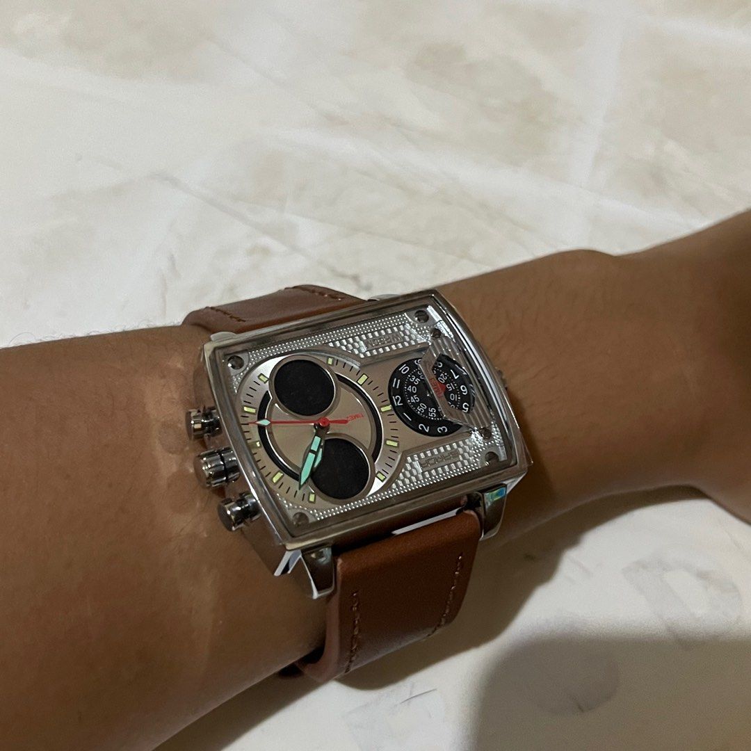 SANDRA 6032 Analog - Digital Electronic Watch (Category: Men's Watches) located in Manila. Submitted by refinedthreads (Listing ID 1398626663, Image 1). Description: - Brand new SAMDA men's watch - Stylish brown leather strap - Features multiple sub-dials - Comes with original box - Unworn condition ✅OPEN FOR TRADE ✅OPEN FOR MEETUP (tarlac city).