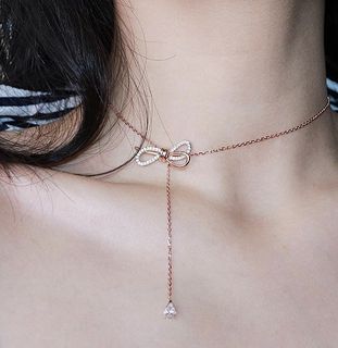 Swarovski 蝴蝶結頸鏈🎀 2 種戴法 🦢100%全新，原裝盒包裝，現貨優惠🌟Swarovski Necklace, 100% New with package64202486266754110