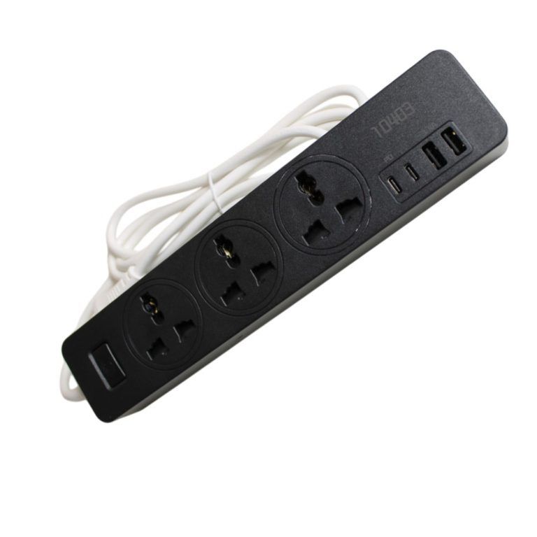 Three Universal Socket Extension Outlet 2 USB 2 Type-C (Category: Electrical, Adaptors & Sockets) located in Caloocan City. Submitted by latestgadgetph (Listing ID 1398632740, Image 3). Description: SKU Black : LGGEN10403BLA-207147 White : LGGEN10403WHI-207148 Features: Universal Power Strip Outlets: Universal Outlets that are designed to accommodate electrical adapters or oversized plugs. Universal Power strip is equipped with universal outlets 
