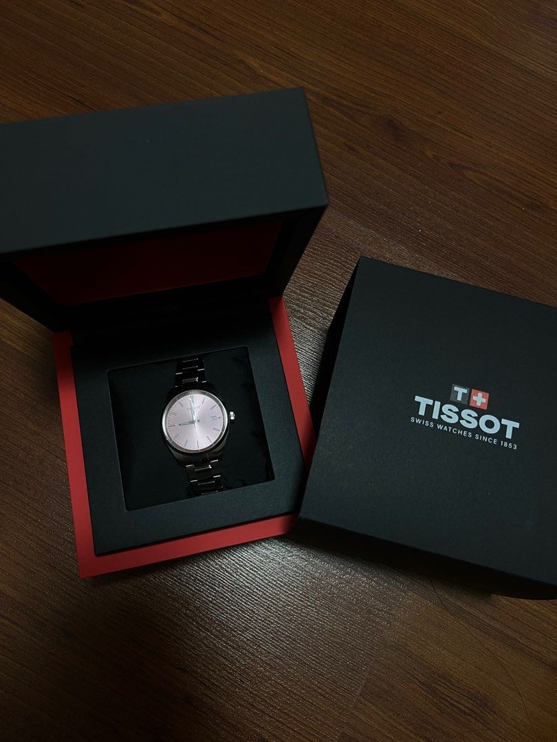 Tissot PR 100 Quartz 34MM Pink (Category: Women's Watches) located in Las Pinas. Submitted by itsred123 (Listing ID 1398650258, Image 2). Description: - Tissot PR 100 Quartz watch - Stylish pink dial - Stainless steel bracelet - Comes with original box - Original as I was able to register the watch in the Tissot website RFS: Not my liking. Was gifted to me for my graduation. Used twice.