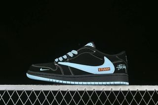 Travis Scott x Fragment Design x Air Jordan 1 Low OG SP AJ1 喬1 斯圖西聯名 黑蒂芙尼 低幫文化休閑板鞋 XS2024 00897864180859902851110