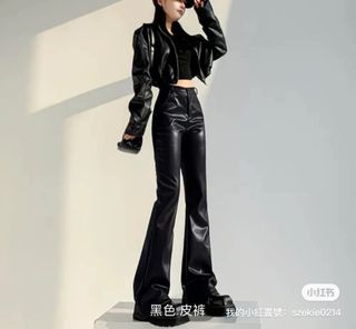 黑色皮褲 喇叭褲64192087038209110