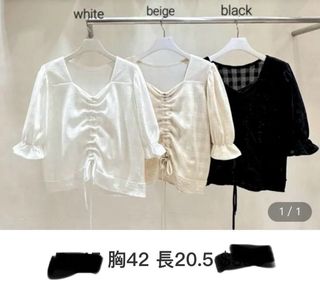 韓國衫 東大門 Made in Korea 白色 可索繩或不索 女士短袖上衣64193782034562110